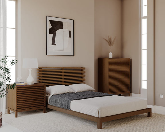 Tanner Full-size Solid Ash Platform Bed in Roux