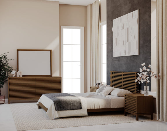 Tanner Full-size Solid Ash Platform Bed in Roux