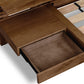 Tanner Full-size Solid Ash Wall Bed with Integrated Nightstands in Roux