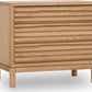 Tanner Three Drawer Ash Wood Nightstand in Flaxen