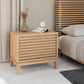 Tanner Two Drawer Ash Wood Nightstand in Flaxen