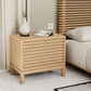 Tanner Two Drawer Ash Wood Nightstand in Flaxen