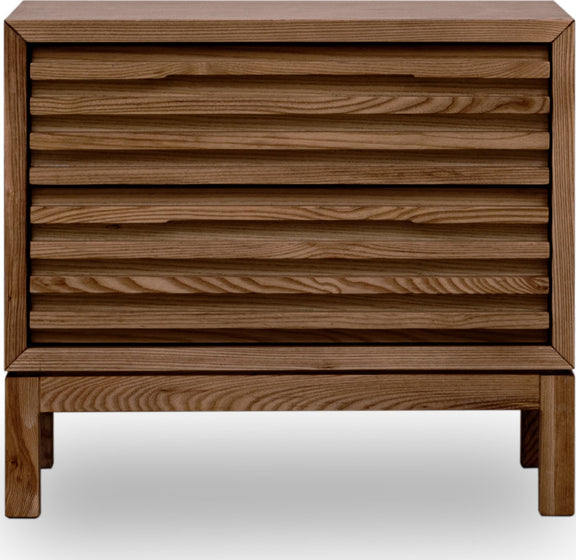 Tanner Two Drawer Ash Wood Nightstand in Roux