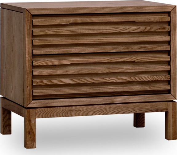 Tanner Two Drawer Ash Wood Nightstand in Roux