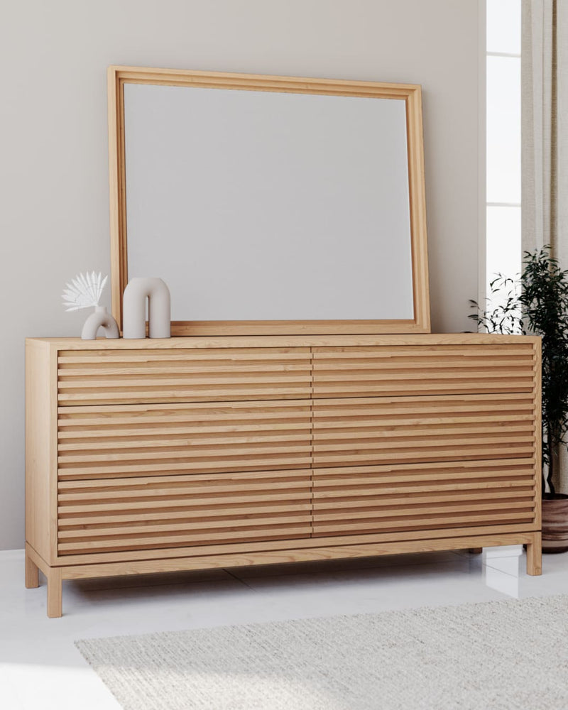 Tanner Wall or Dresser Mirror in Flaxen