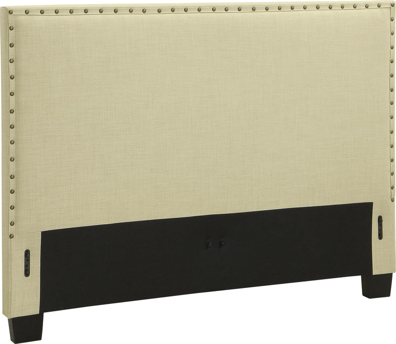 Tavel King-size Nailhead Upholstered Headboard in Tumbleweed
