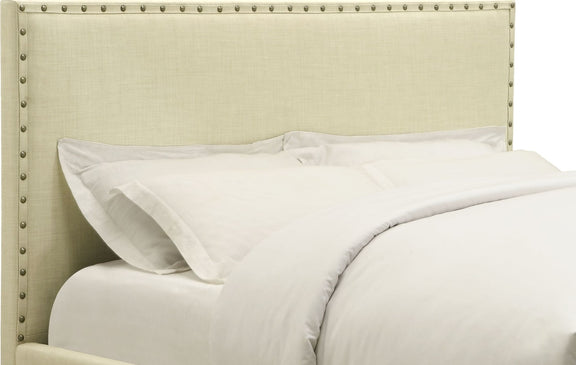 Tavel King-size Nailhead Upholstered Headboard in Tumbleweed