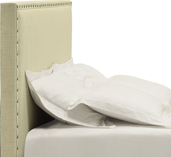 Tavel King-size Nailhead Upholstered Headboard in Tumbleweed