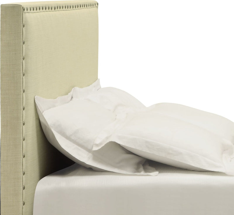 Tavel King-size Nailhead Upholstered Headboard in Tumbleweed