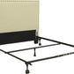 Tavel King-size Nailhead Upholstered Headboard in Tumbleweed