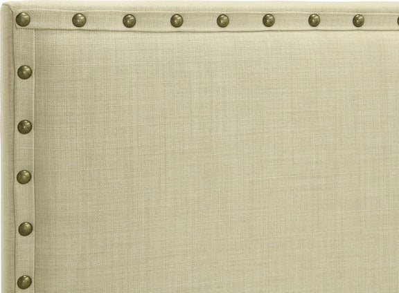 Tavel King-size Nailhead Platform Bed in Tumbleweed