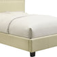 Tavel King-size Nailhead Platform Bed in Tumbleweed