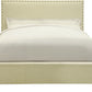 Tavel King-size Nailhead Platform Bed in Tumbleweed