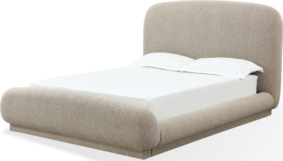 Tirimbina Queen-size Chenille Upholstered Platform Bed in Hyena