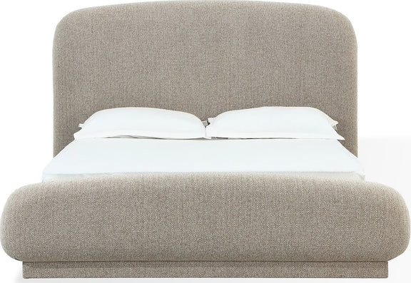 Tirimbina Queen-size Chenille Upholstered Platform Bed in Hyena