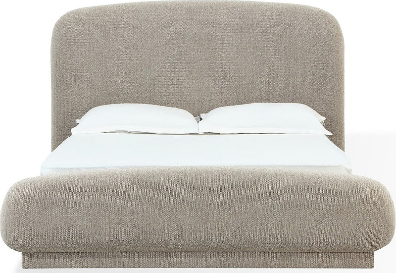 Tirimbina Queen-size Chenille Upholstered Platform Bed in Hyena