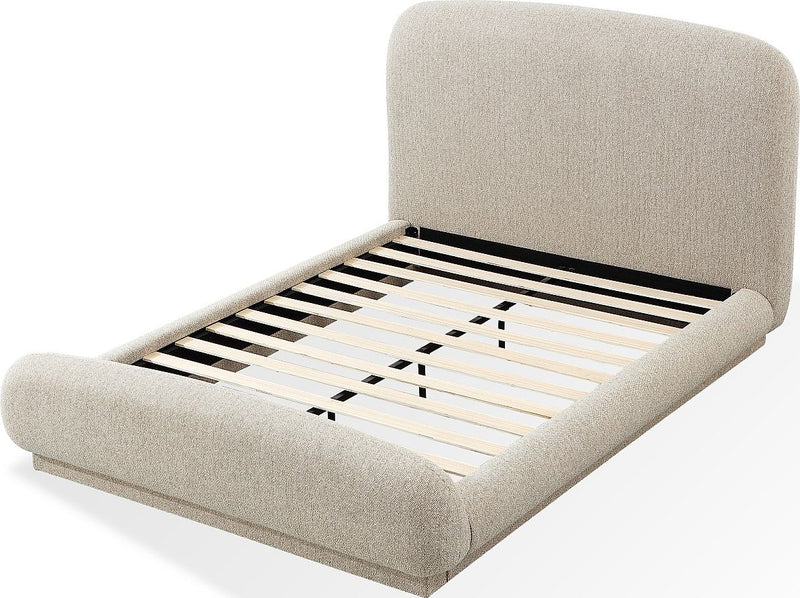 Tirimbina California King-size Chenille Upholstered Platform Bed in Hyena