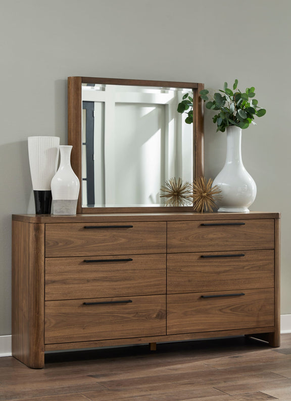 Totes Beveled Glass Wall or Dresser Mirror in English Walnut