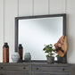Townsend Solid Wood Beveled Glass Mirror in Gunmetal