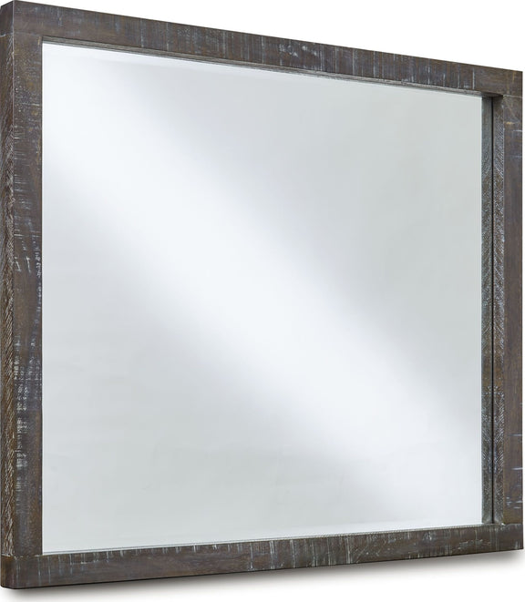 Townsend Solid Wood Beveled Glass Mirror in Gunmetal