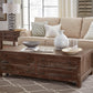 Townsend Solid Wood Castered Coffee Table in Java