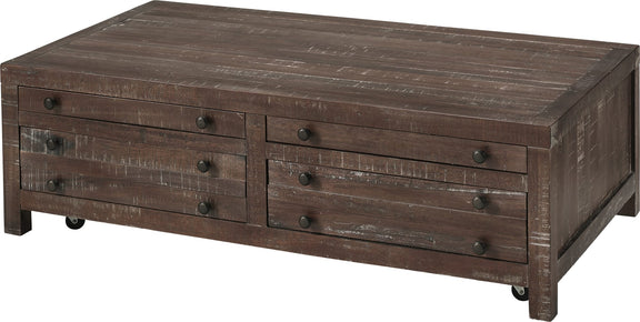 Townsend Solid Wood Castered Coffee Table in Java