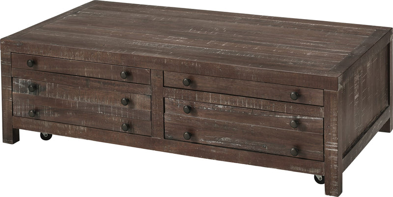 Townsend Solid Wood Castered Coffee Table in Java