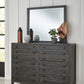 Townsend Solid Wood Eight Drawer Dresser in Gunmetal (2024)