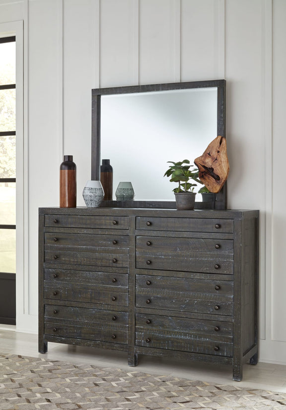 Townsend Solid Wood Eight Drawer Dresser in Gunmetal (2024)