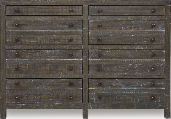 Townsend Solid Wood Eight Drawer Dresser in Gunmetal (2024)