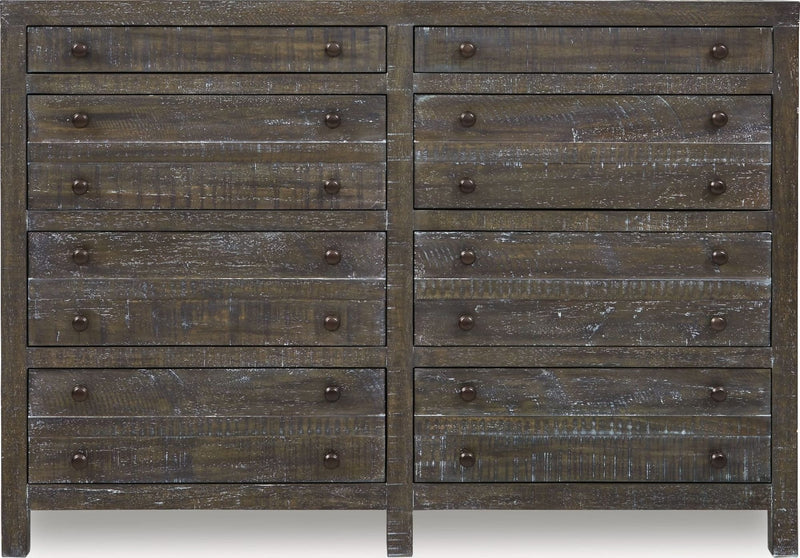 Townsend Solid Wood Eight Drawer Dresser in Gunmetal (2024)
