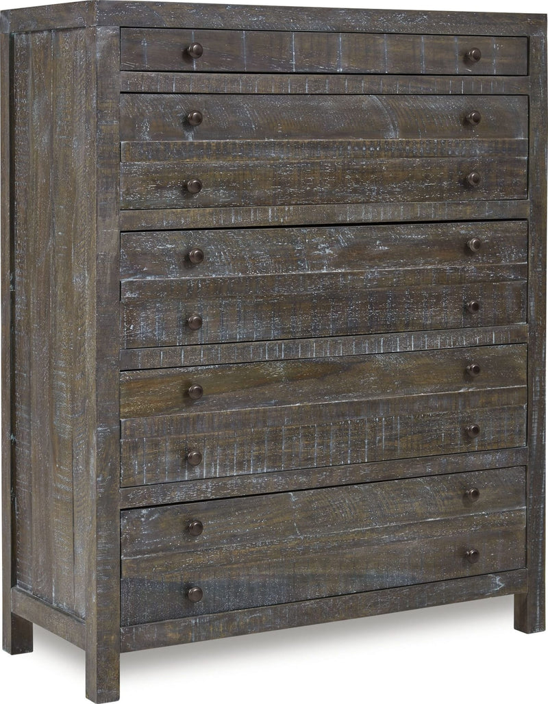 Townsend Solid Wood Five Drawer Chest in Gunmetal (2024)