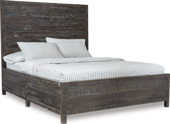 Townsend Queen-Size Solid Wood Low-Profile Bed in Gunmetal