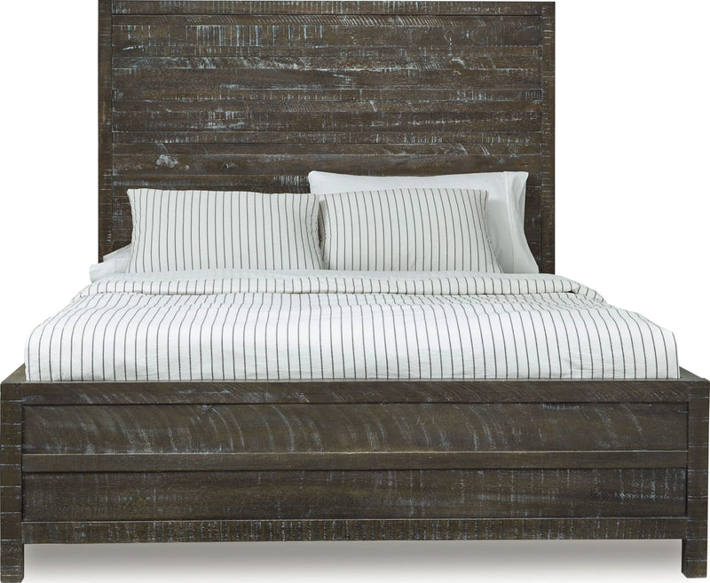 Townsend Queen-Size Solid Wood Low-Profile Bed in Gunmetal