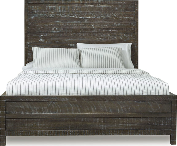Townsend King-Size Solid Wood Low-Profile Bed in Gunmetal