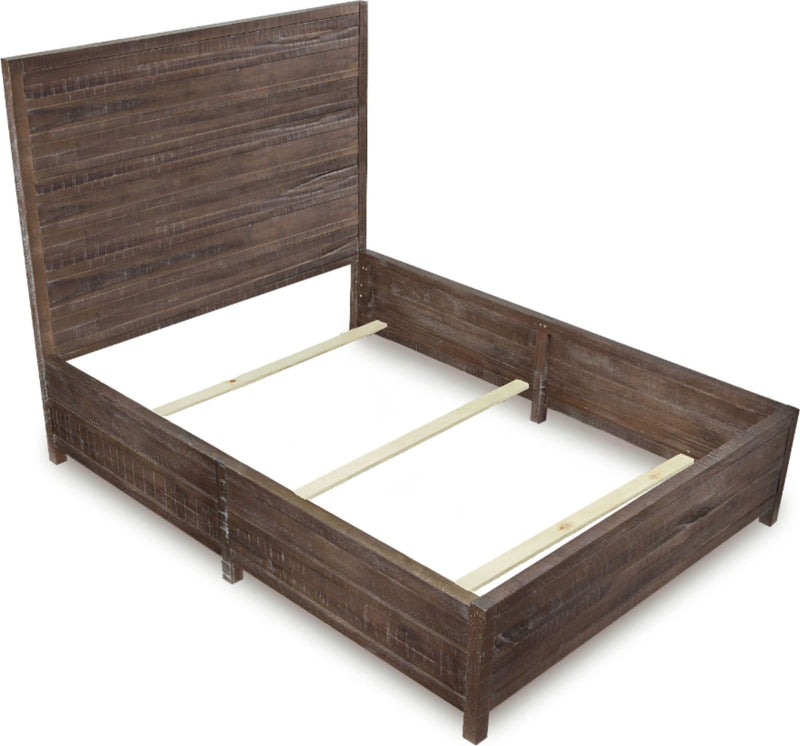 Townsend Queen-Size Solid Wood Low-Profile Bed in Gunmetal