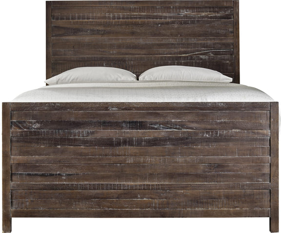 Townsend King-size Solid Wood Panel Bed in Java