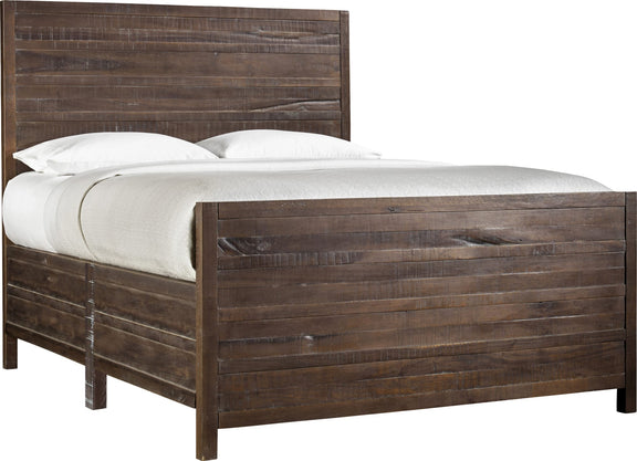 Townsend Queen-size Solid Wood Panel Bed in Java