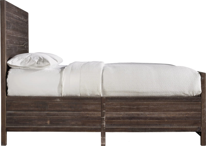 Townsend Queen-size Solid Wood Panel Bed in Java