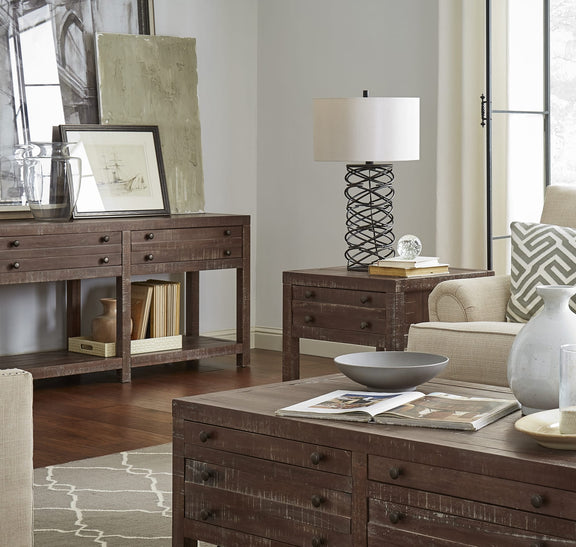 Townsend Solid Wood Side Table in Java