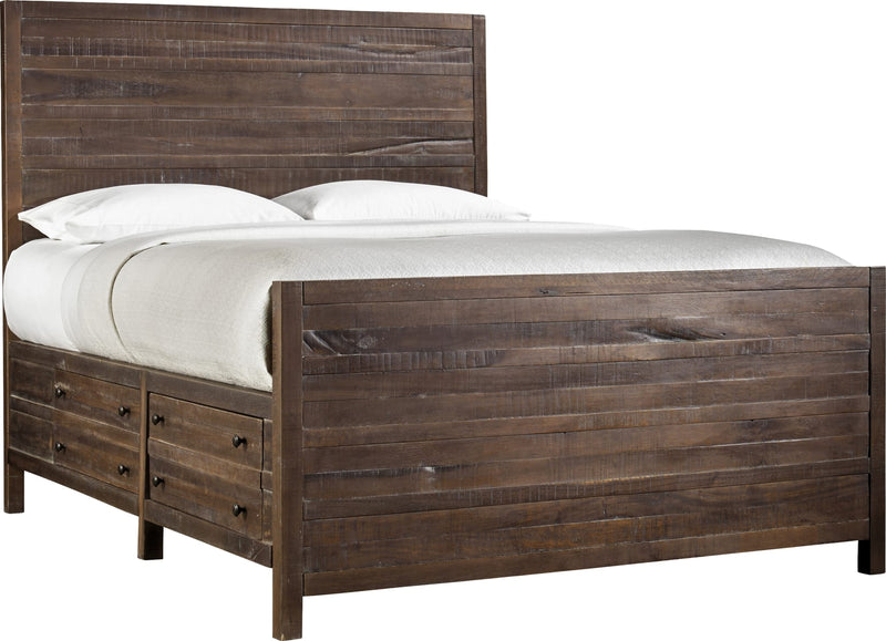 Townsend California King-size Solid Wood Storage Bed in Java