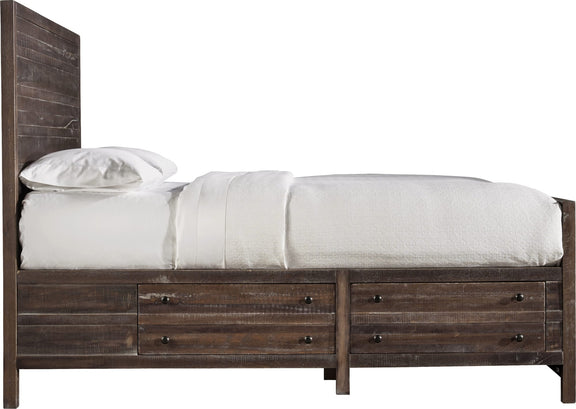 Townsend California King-size Solid Wood Storage Bed in Java