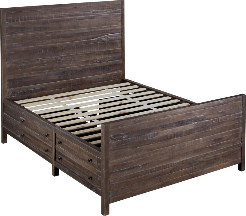 Townsend California King-size Solid Wood Storage Bed in Java