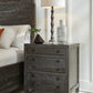 Townsend Solid Wood Three Drawer Nighstand in Gunmetal