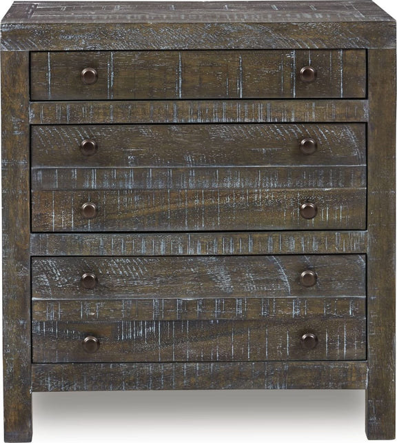 Townsend Solid Wood Three Drawer Nighstand in Gunmetal