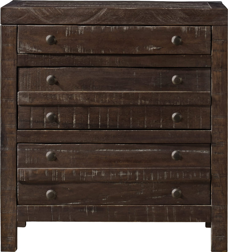 Townsend Three Drawer Solid Wood Nightstand in Java