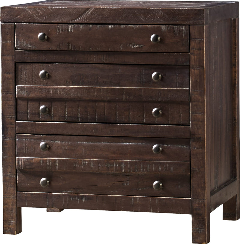Townsend Three Drawer Solid Wood Nightstand in Java
