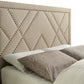 Vienne Full-size Nailhead Patterned Upholstered Headboard in Powder