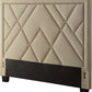 Vienne Full-size Nailhead Patterned Upholstered Headboard in Powder
