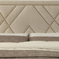 Vienne Full-size Nailhead Patterned Upholstered Headboard in Powder